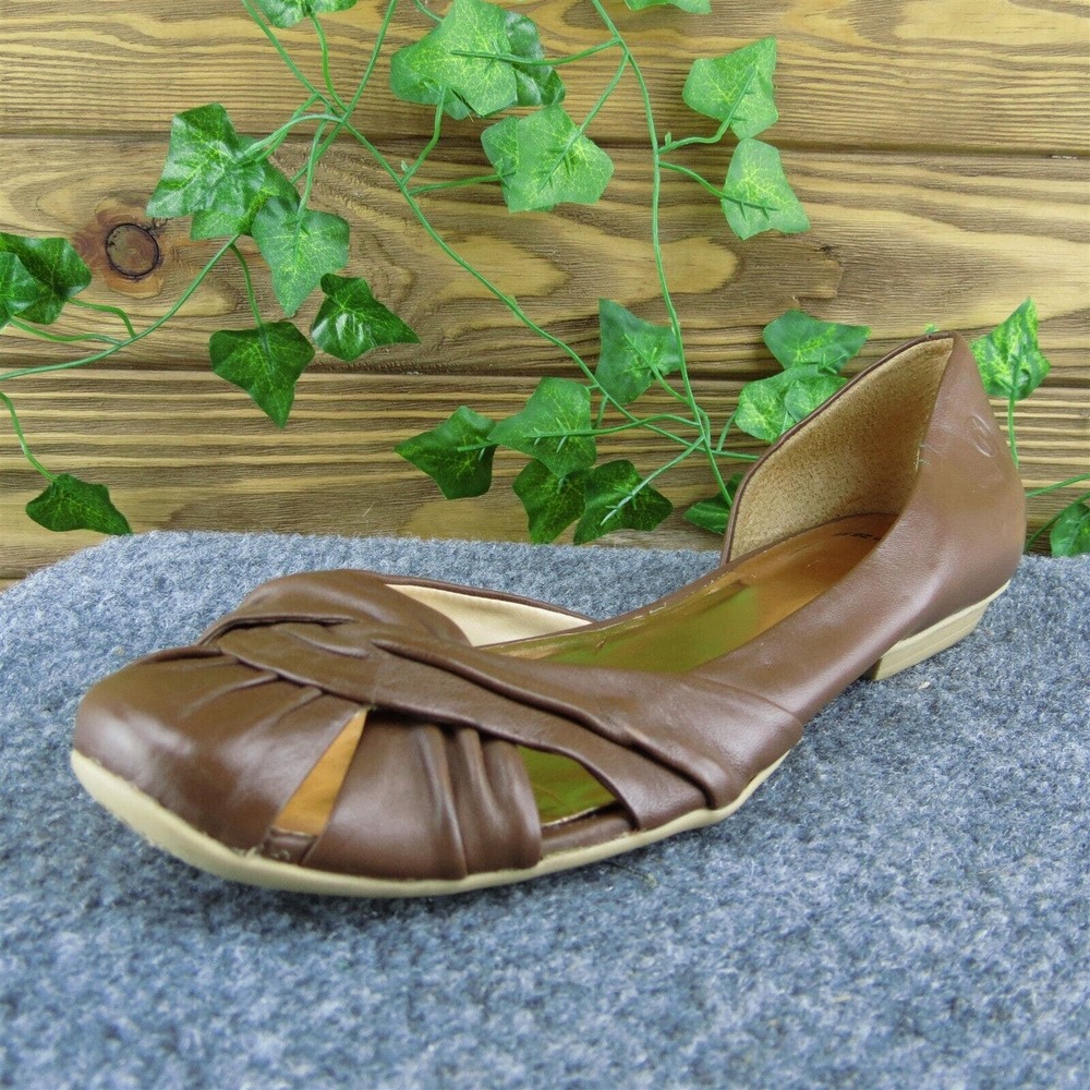 Bronx So Today Women Flat Shoes Brown Leather Slip On Size 39 Medium